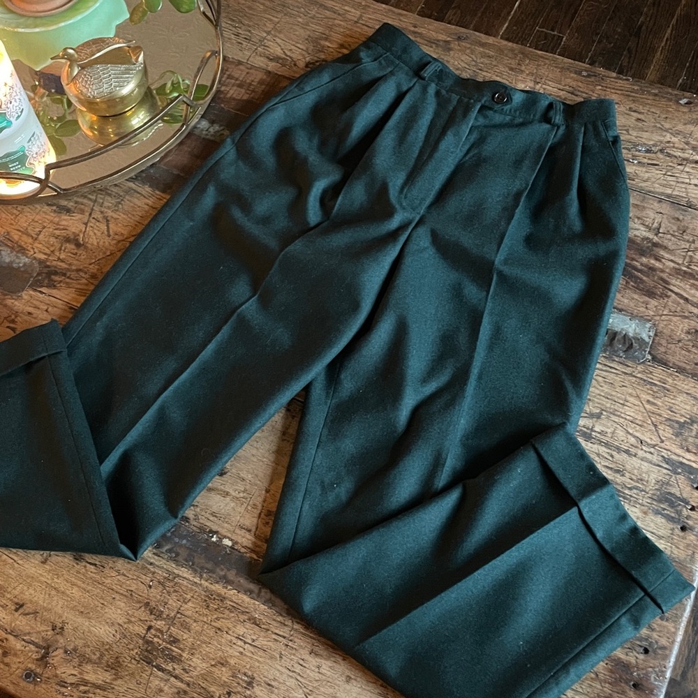 Vintage Ralph Lauren 100% Worsted Wool High Rise Women’s Trouser Pants - Picture 2 of 10